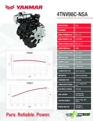 Motorlar Yanmar 4TNV98C-NSA