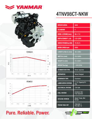 Motorlar Yanmar 4TNV98CT-NKW