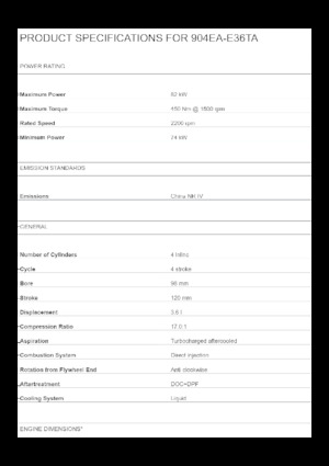 Engines Perkins 904EA-E36TA