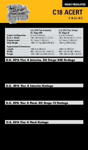 Engines Caterpillar C18 Acert