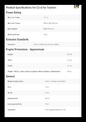 Engines Caterpillar C3.6 for Tractors