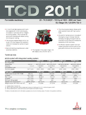 Engines Deutz D 2011 L4 W