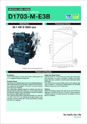 Engines Kubota D1703-M-E3B