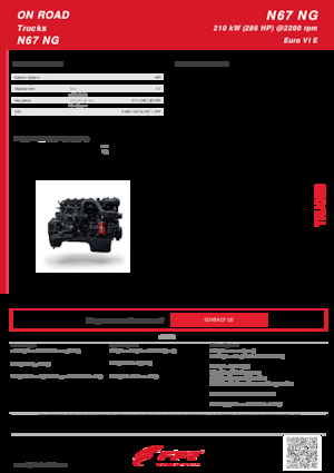 Motorlar FPT Industrial N67 NG (210 kW)