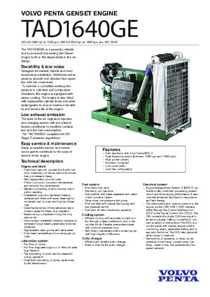 Engines Volvo Penta TAD1640GE