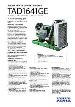 Engines Volvo Penta TAD1641GE