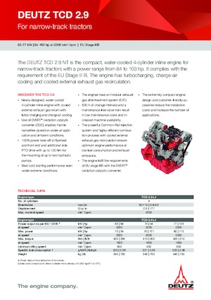 Engines Deutz TCD 2.9 L4
