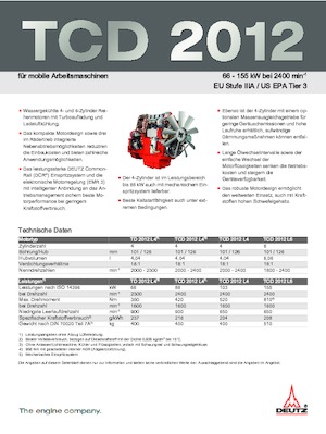 Engines Deutz TCD 2012 L4