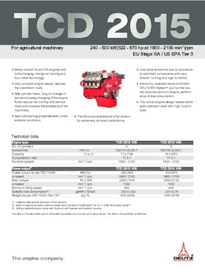 Engines Deutz TCD 2015 V8