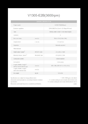 Engines Kubota V1305-E2B