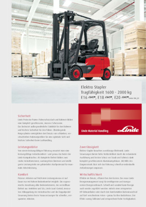 Electric forklifts Linde E20PH triplex