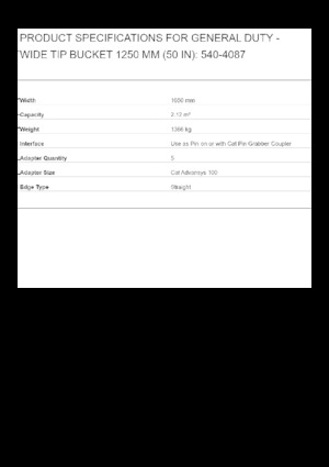 Ekskavatör Kovaleri Caterpillar 1250 MM