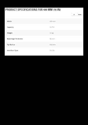 Excavator buckets Caterpillar 400 MM