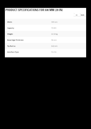 Excavator buckets Caterpillar 500 MM