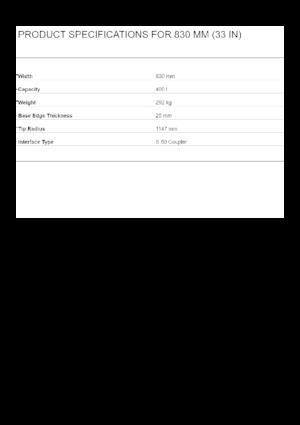 Excavator buckets Caterpillar 830 MM