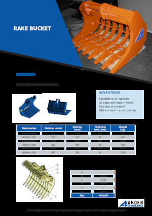 Excavator buckets Arden R05W11-120