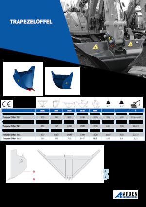 Excavator buckets Arden T61G45