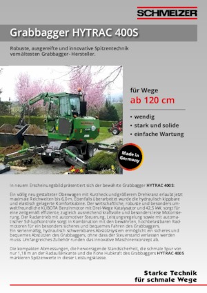 Digger For Grave Excavation Schmelzer Hytrac 400 S 