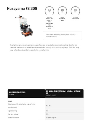 Floor Saws Husqvarna FS 309