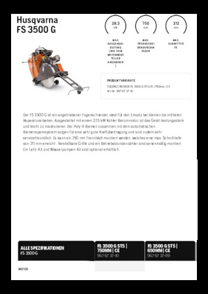Floor Saws Husqvarna FS 3500 G