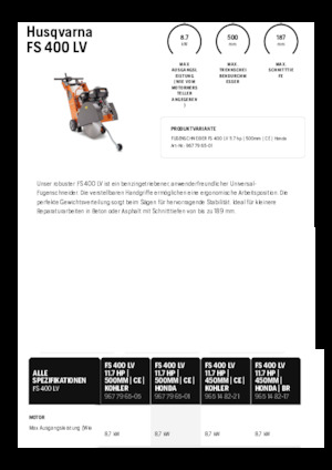 Floor Saws Husqvarna FS 400 LV