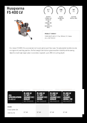 Floor Saws Husqvarna FS 400 LV