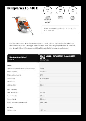 Zemin Testeresi Husqvarna FS 410 D