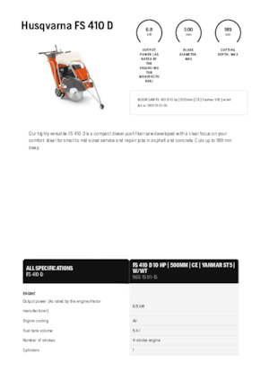 Floor Saws Husqvarna FS 410 D