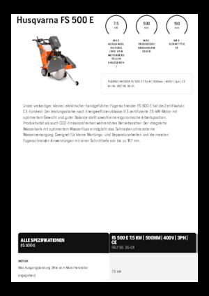 Floor Saws Husqvarna FS 500 E