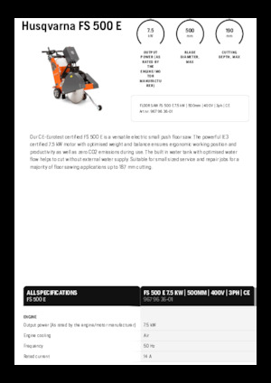 Zemin Testeresi Husqvarna FS 500 E