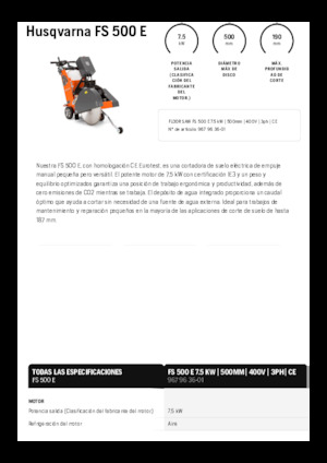 Zemin Testeresi Husqvarna FS 500 E