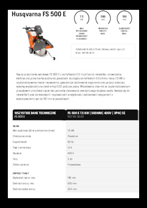 Zemin Testeresi Husqvarna FS 500 E