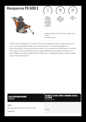 Floor Saws Husqvarna FS 600 E