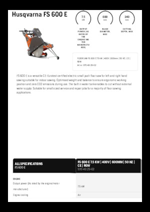 Floor Saws Husqvarna FS 600 E