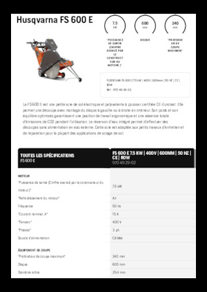 Floor Saws Husqvarna FS 600 E