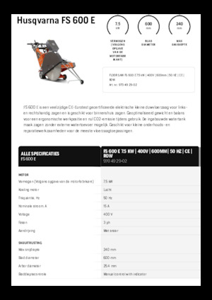 Floor Saws Husqvarna FS 600 E