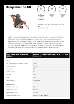 Floor Saws Husqvarna FS 600 E