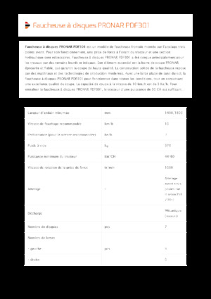 Arka çim biçme makinesi diski, klima olmadan Pronar PDF 301