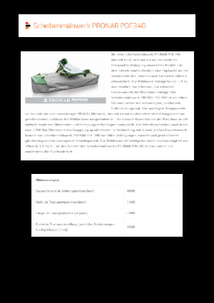 Front-mounted mowers - disc without conditioner Pronar PDF 340