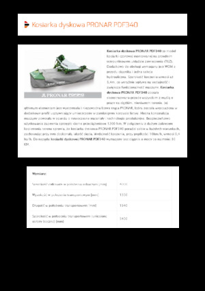 Front-mounted mowers - disc without conditioner Pronar PDF 340