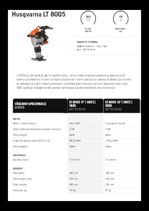 Gasoline and Diesel Rammers Husqvarna LT 8005