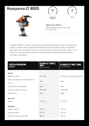 Gasoline and Diesel Rammers Husqvarna LT 8005