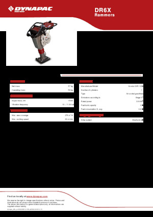 Gasoline and Diesel Rammers Dynapac DR6X 