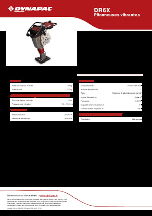 Gasoline and Diesel Rammers Dynapac DR6X 
