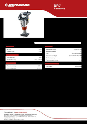 Gasoline and Diesel Rammers Dynapac DR7