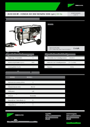 Gasoline Power Generators INMESOL AHS 500-M