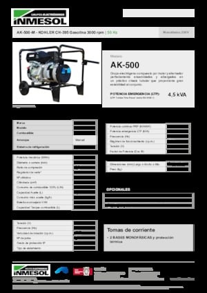Gasoline Power Generators INMESOL AHS 500-M