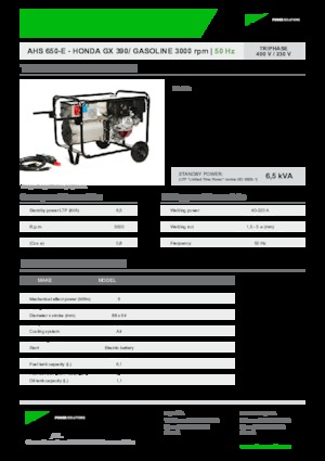 Gasoline Power Generators INMESOL AHS 650-E