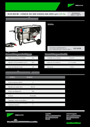 Gasoline Power Generators INMESOL AHS 650-M