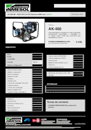 Gasoline Power Generators INMESOL AK-400-M